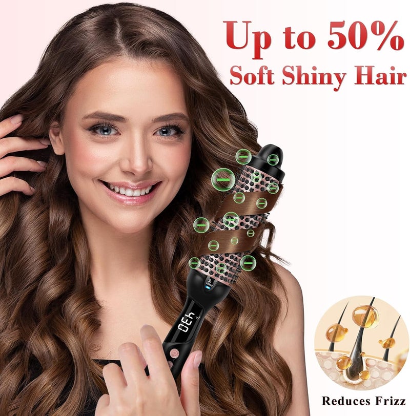 UFREE فرشاة حرارية أيونية، فرشاة دائرية ساخنة بقطر 1.5 بوصة لتصفيف الشعر، تسخين سريع خلال 30 ثانية مع 9 إعدادات حرارة، أداة تصفيف شعر للسفر بجهد مزدوج، ليست مجفف شعر - Image 3